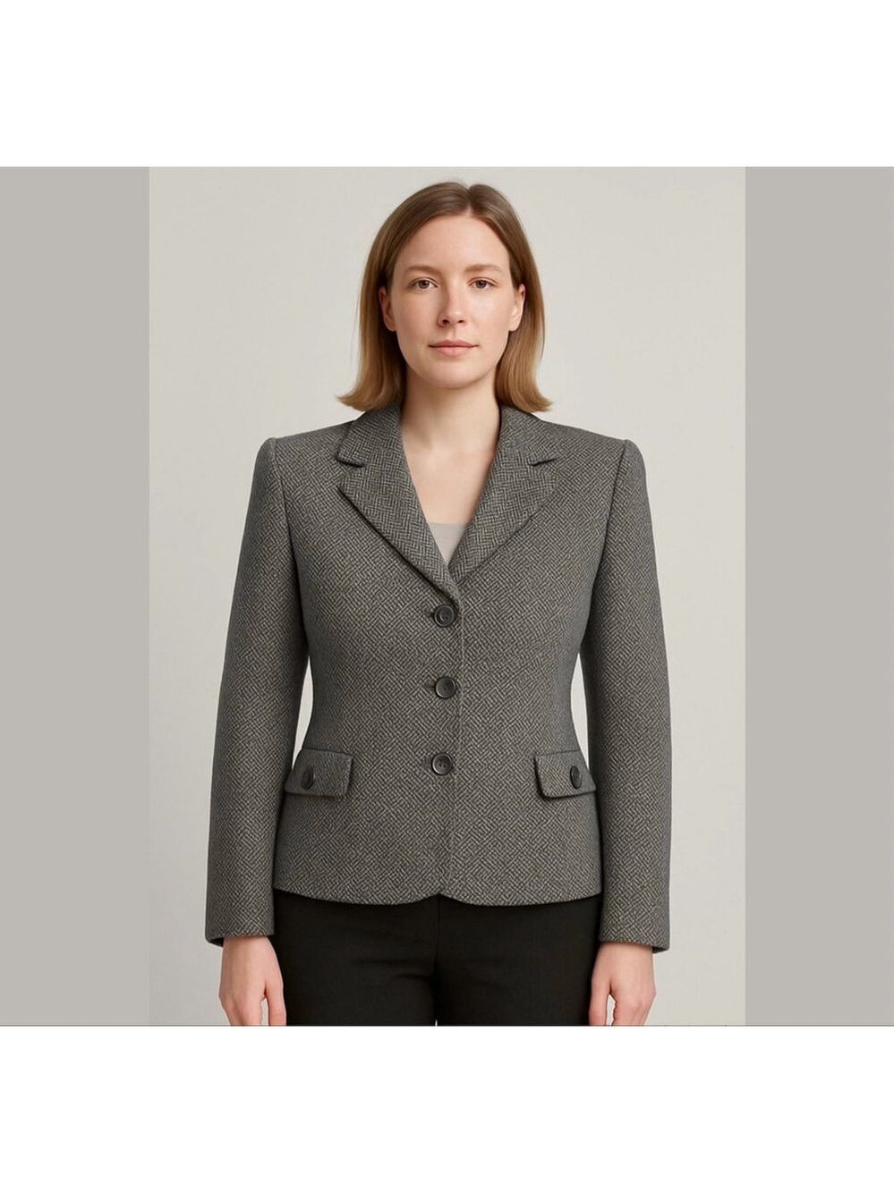Vintage Carlisle Blazer Wool Angora Cashmere Button Down Retro Jacket Size 12